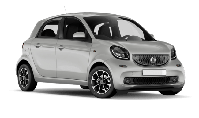 Smart Forfour grigia disponibile per noleggio a Roma